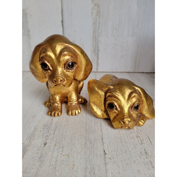 McFarlin‎ Gold Leaf dog puppy hetrick home decor set unique - Picture 1 of 6